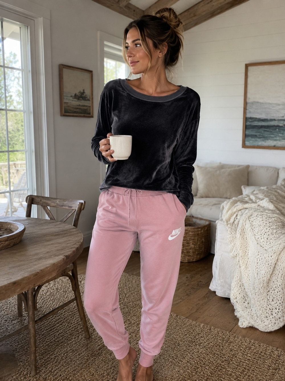 Cuddle Duds Velour Long Sleeve Top Women's Boho